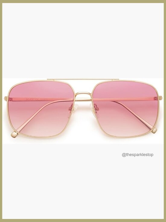Metal Frame Square Aviator Sunglasses with UV400 Protection main image 6